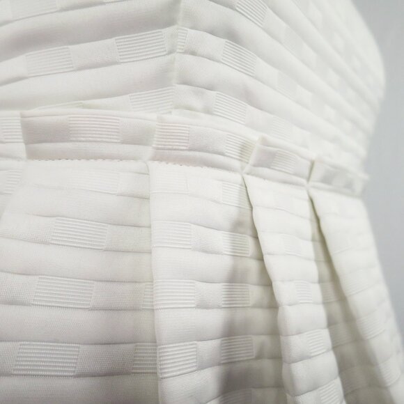 NWT Max and Cleo White Sleeveless Geometric Jacquard Satin A-Line Dress 6 - Picture 10 of 16
